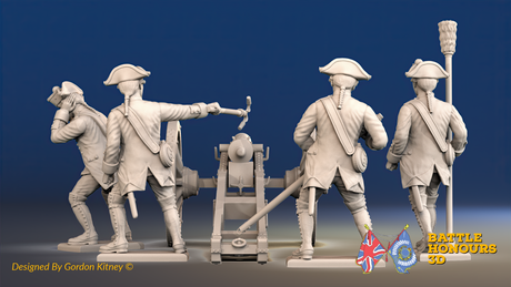 Seven Years’ War Prussian Foot Artillery - Firing Crew, rear view. Supplied unpainted.