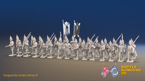 Seven Years’ War Russian Grenadier Battalion - Advancing - Summer Uniform - Observation Corps - 30 Figures, front view. Supplied unpainted.