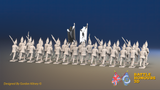 Seven Years’ War Russian Grenadier Battalion - Advancing - Summer Uniform - Observation Corps - 30 Figures, rear view. Supplied unpainted.