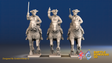 Seven Years’ War Prussian Dragoons - Galloping - Set 1, front view. Supplied unpainted.