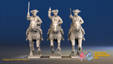 Seven Years’ War Prussian Dragoons - Galloping - Set 1, front view. Supplied unpainted.