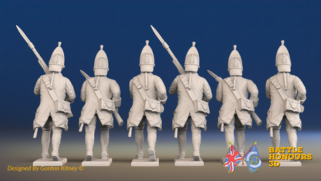 Seven Years’ War Russian Grenadiers - Advancing - Winter Uniform, rear view. Supplied unpainted.