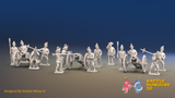 Seven Years’ War Russian Artillery Battery - Secret Howitzers - Summer Uniform - 3 Guns and 13 Figures, front view. Supplied unpainted.