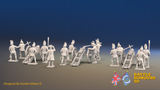 Seven Years’ War Russian Artillery Battery - Secret Howitzers - Summer Uniform - 3 Guns and 13 Figures, rear view. Supplied unpainted.
