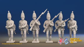 Seven Years’ War Prussian Grenadiers - Charging - Coats Without Lapels, front view. Supplied unpainted.