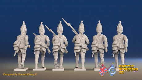 Seven Years’ War Prussian Grenadiers - Charging - Set 4, rear view. Supplied unpainted.