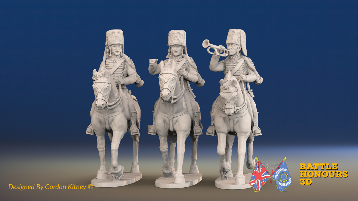 Seven Years’ War Russian Hussars Command - Fur Caps, front view. Supplied unpainted.