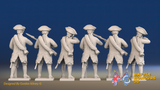 Seven Years’ War Russian Musketeers - Firing - Winter Uniform - Observation Corps - Rolled Cloaks, rear view. Supplied unpainted.