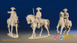 Seven Years’ War Russian Mounted Command - Set 1, front view. Supplied unpainted.