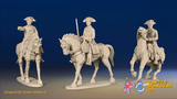 Seven Years’ War Russian Mounted Command - Set 1, front view. Supplied unpainted.