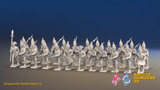 Seven Years’ War Prussian Grenadier Battalion - Charging - Straight Lapel Lace - 30 Figures, front view. Supplied unpainted.