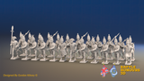 Seven Years’ War Prussian Grenadier Battalion - Charging - Straight Lapel Lace and Coats Without Lapels - 30 Figures, front view. Supplied unpainted.