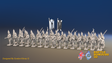 Seven Years’ War Russian Grenadier Battalion - Advancing - Winter Uniform - Observation Corps - Rolled Cloaks - 30 Figures, front view. Supplied unpainted.