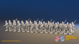 Seven Years’ War Russian Pandur Battalion - Charging - Winter Uniform - 30 Figures, front view. Supplied unpainted.