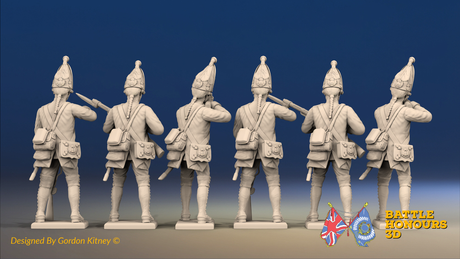 Seven Years’ War Prussian Garrison Grenadiers - Firing Line - Set 4, rear view. Supplied unpainted.