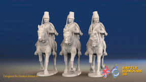Seven Years’ War Russian Hussars - Mirlitons, front view. Supplied unpainted.