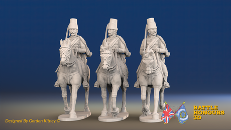 Seven Years’ War Russian Hussars - Mirlitons, front view. Supplied unpainted.