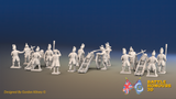 Seven Years’ War Russian Artillery Battery - Secret Howitzers - Winter Uniform - 3 Guns and 13 Figures, front view. Supplied unpainted.
