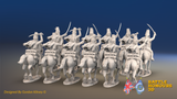 Seven Years’ War Prussian Hussar Regiment - Galloping - Mirlitons with Skull Badges - 12 Mounted Figures, rear view. Supplied unpainted.