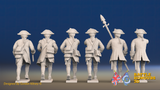 Seven Years’ War Prussian Garrison Musketeers Command - Charging - Set 4, rear view. Supplied unpainted.