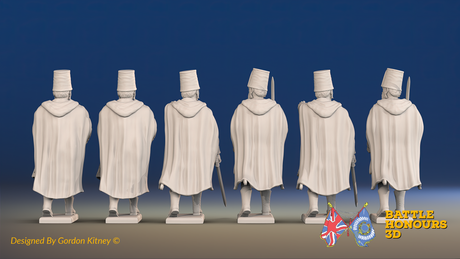 Seven Years’ War Russian Pandur Grenadiers Command - Winter Uniform, rear view. Supplied unpainted.