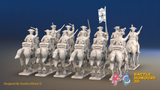 Seven Years’ War Prussian Cuirassier Regiment - Galloping - 12 Mounted Figures, rear view. Supplied unpainted.