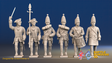Seven Years’ War Prussian Grenadiers Command - March Attack - Plain Lapels, front view. Supplied unpainted.