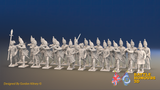Seven Years’ War Prussian Grenadier Battalion - Firing Line - Plain Lapels and Coats Without Lapels - 30 Figures, front view. Supplied unpainted.