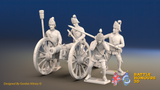 Seven Years’ War Russian Secret Howitzer and Crew - Firing Crew - Summer Uniform, front view. Supplied unpainted.