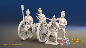 Seven Years’ War Russian Secret Howitzer and Crew - Firing Crew - Summer Uniform, front view. Supplied unpainted.