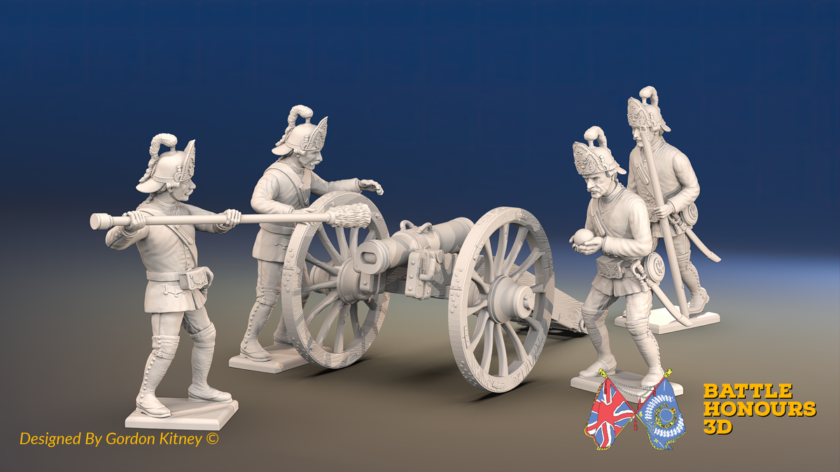 Seven Years’ War Russian Secret Howitzer and Crew - Loading Crew - Summer Uniform, front view. Supplied unpainted.