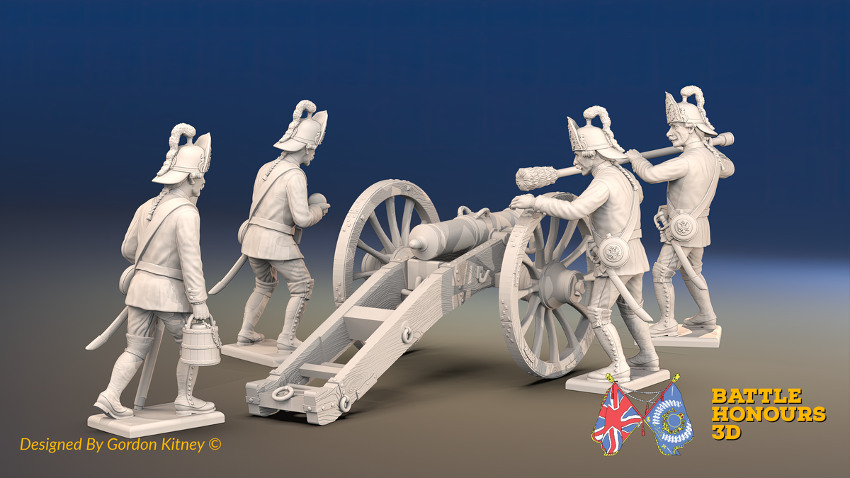 Seven Years’ War Russian Secret Howitzer and Crew - Loading Crew - Summer Uniform, rear view. Supplied unpainted.