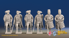 Seven Years’ War Russian Pandurs Command - Winter Uniform, front view. Supplied unpainted.