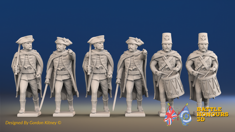 Seven Years’ War Russian Pandurs Command - Winter Uniform, front view. Supplied unpainted.