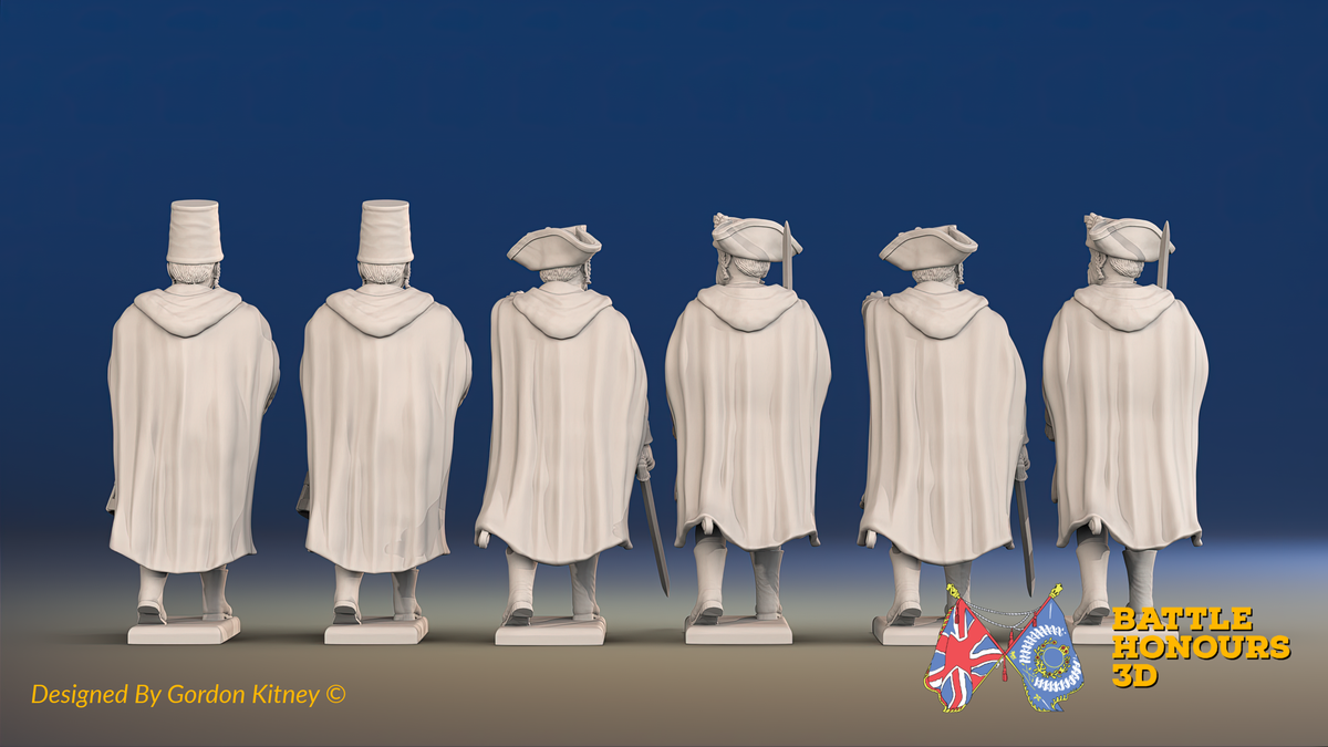 Seven Years’ War Russian Pandurs Command - Winter Uniform, rear view. Supplied unpainted.