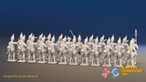 Seven Years’ War Prussian Grenadier Battalion - Firing Line - Straight Lapel Lace and Coats Without Lapels - 30 Figures, rear view. Supplied unpainted.