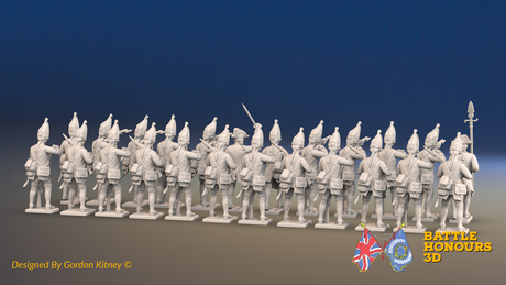 Seven Years’ War Prussian Grenadier Battalion - Firing Line - Set 2 and 4 - 24 Figures, rear view. Supplied unpainted.
