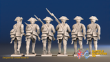 Seven Years’ War Prussian Musketeers - Charging - Plain Lapels, rear view. Supplied unpainted.