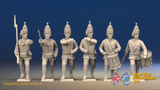 Seven Years’ War Russian Grenadiers Command - Advancing - Summer Uniform, front view. Supplied unpainted.