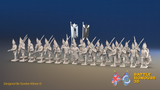 Seven Years’ War Russian Grenadier Battalion - Advancing - Summer Uniform - 30 Figures, front view. Supplied unpainted.