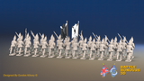 Seven Years’ War Russian Grenadier Battalion - Advancing - Summer Uniform - 30 Figures, rear view. Supplied unpainted.