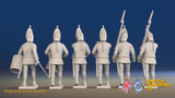 Seven Years’ War Russian Grenadiers Command - Summer Uniform, rear view. Supplied unpainted.