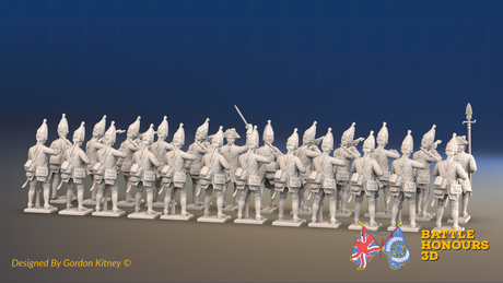 Seven Years’ War Prussian Grenadier Battalion - Firing Line - Set 1 and 2 - 24 Figures, rear view. Supplied unpainted.