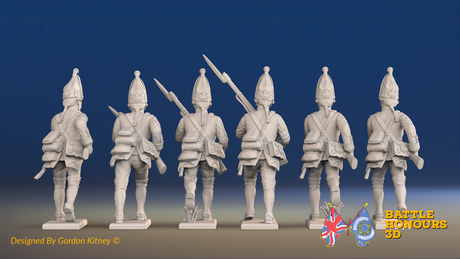 Seven Years’ War Prussian Grenadiers - Charging - Set 2, rear view. Supplied unpainted.