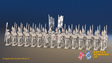 Seven Years’ War Prussian Grenadier Battalion - March Attack - Long Cuff Lace - 30 Figures, front view. Supplied unpainted.