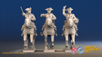 Seven Years’ War Prussian Dragoons Command - Galloping - Set 1 - Command 2, front view. Supplied unpainted.