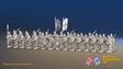 Seven Years’ War Prussian Fusilier Battalion - Charging - Pointed Lapel Lace - 30 Figures, front view. Supplied unpainted.
