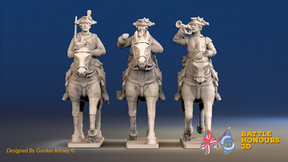 Seven Years’ War Prussian Cuirassiers Command - Trotting, front view. Supplied unpainted.