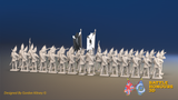 Seven Years’ War Russian Grenadier Battalion - Firing - Summer Uniform - Observation Corps - Rolled Cloaks - 30 Figures, rear view. Supplied unpainted.