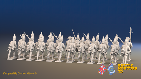 Seven Years’ War Prussian Grenadier Battalion - Charging - Set 2 and 3 - 24 Figures, rear view. Supplied unpainted.